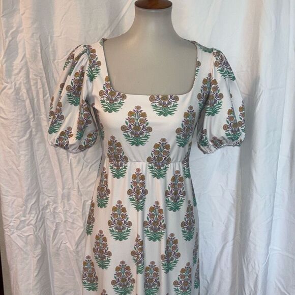 Smith & Quinn maxi dress floral Sz S white/pink/green - Picture 3 of 12